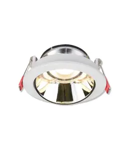 Spot rond en Aluminium encastrable 84x30mm GU10 blanc/chrome