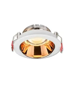 Spot rond en aluminium encastrable 84x30mm gu10 blanc/doré