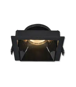 Spot carré en Aluminium encastrable 84x84x30mm GU10 noir