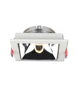 Spot carré en aluminium encastrable 84x84x30mm GU10 blanc/chrome