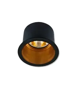 Spot rond en aluminium encastrable 68x50mm gu10 noir/doré