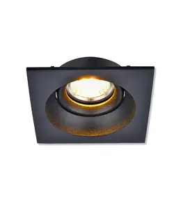 Spot carré en Aluminium encastrable 94x94x39mm GU10 noir