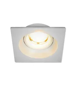 Spot carré en Aluminium encastrable 94x94x39mm GU10 blanc