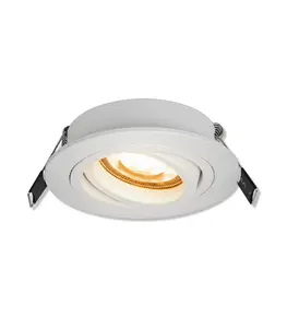 Spot rond en Aluminium encastrable 90x25mm GU10 blanc