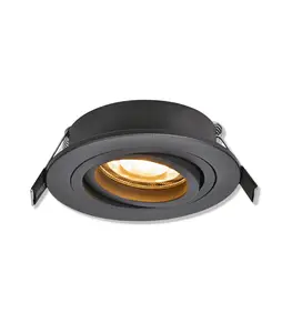 Spot rond en Aluminium encastrable 90x25mm GU10 noir