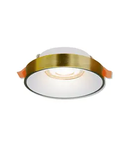 Spot rond en Aluminium encastrable 92x35mm GU10 blanc/bronze