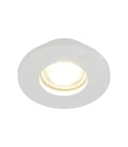 Spot rond Aluminium encastrable 84x28mm GU10 blanc IP44