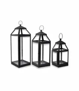 Set de 3 lanternes Noir transparent