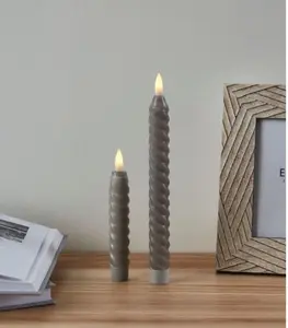 Set de 2 bougies LED gris 15×2,3 cm