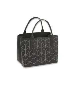 Sac tomisato 40x26x30 cm Noir motif des lignes blanches