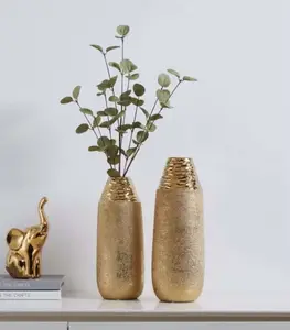 Vase en céramique or 30×11 cm