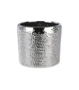 Pot en céramique argent 14,5×17 cm