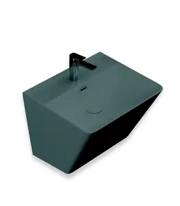 Lavabo monobloc vert ombre quartz 51x40x35,5cm
