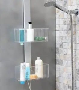 Étagère De Rangement D'Angle Pour Salle De Bain À 2 Niveaux Blanc