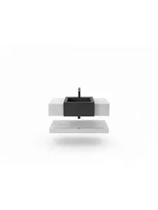 Meuble De Sdb 1000X500X150Mm Ardoise Blanc/Noir