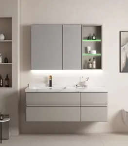 Meuble de salle de bains 120 x 50 x 48 cm contreplaqué kaki