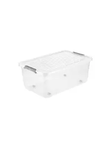 Boite De Rangement Avec Roues Transparent 37L