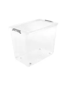 Boite De Rangement Avec Roues Transparent74L