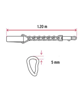 Laisse de 1,2 m pour chien 5 mm