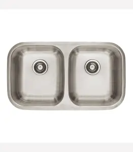 Évier en inox sous plan 2 bacs 82x47x23 cm