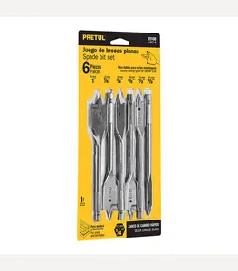 Set de 6 forets à bois plat 9.5,13,16,19,22,25 mm