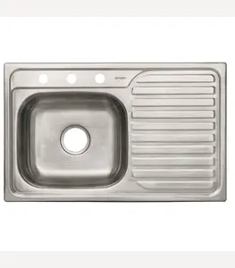 Évier inox 1 bac + égouttoir 80×50 cm gauche