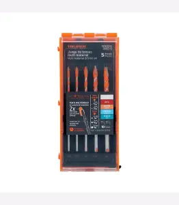 Set de 5 forets à multi materiaux 4,5,6.5,8,9.5mm