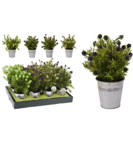 Plante artificielle en pot 26cm 4 assorti