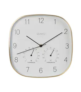 Horloge murale carrée en aluminium doré 28,5×28,5cm