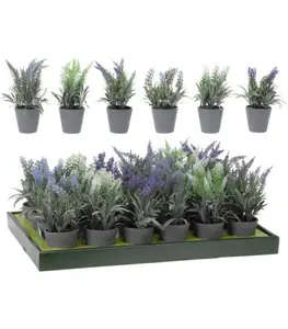 Fleur lavande artificielle en pot 10x20cm