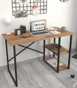 Bureau d'étude avec 2 étagères 60x120x75 cm métal PIN