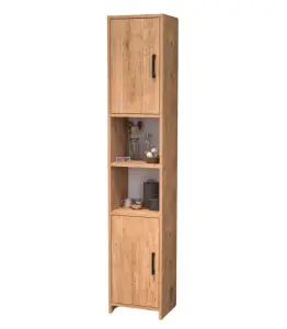 Armoire salle de bain avec 2 portes 6 compartiments PIN 180 x 35 x 30 cm