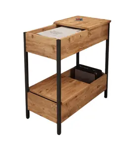 Table d'appoint basse à côté du canapé métal pin 70x70x35 cm