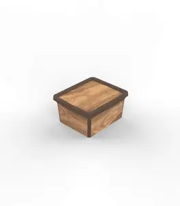 Boîte de rangement motif bois 5 L