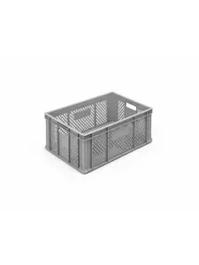 Caisse En Plastique 40X60X20Cm Perforées Grise
