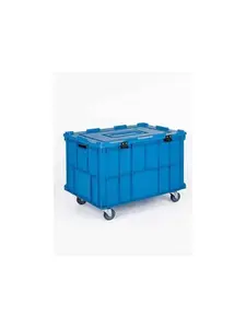 Box En Plastique Fermée Avec Roues 48X69X55,5 Cm Bleu
