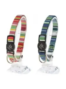 Collier pour chats imprimé rayures couleurs assorties