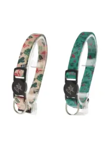 Collier pour chats imprimé flamant en rose couleurs assorties