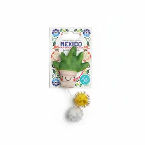 ALOE VERA MEXICAIN EN TISSU&HERBE À CHAT&16X7CM