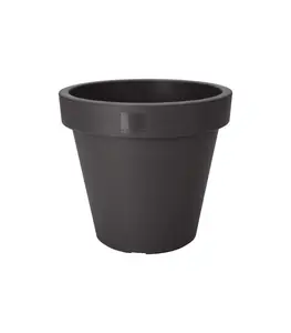 Pot De Fleurs Rond Anthracite 40Cm