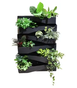 Set De 2 Jardinières Murale Cascade Anthracite 78X19X35Cm