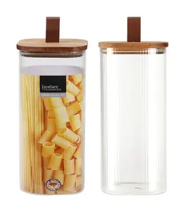Bocal en verre avec couvercle en bois 1900 ml