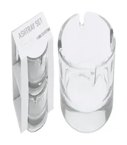 Set de 2 cendriers en verre 8 cm