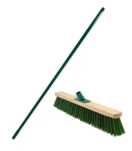 Balai de jardin 50 cm avec manche en bois 1,10 m