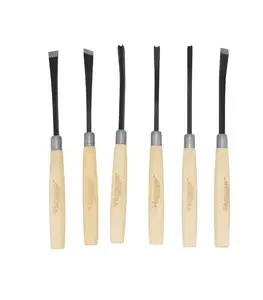 Set de ciseaux à sculpter avec manche en bois 6 pièces