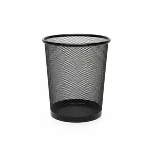 Poubelle Corbeille En Metal Noir 26,5*18,5*26,5 Cm