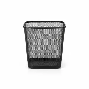 Poubelle Rectangulaire En Metal Noir 25,5*30,5 Cm