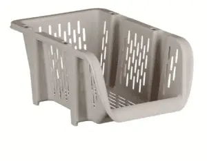 Panier de rangement superposable beige 30,7x20x13,4 cm