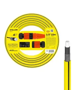 Tuyau D'Arrosage 4 Couches 1/2″ 15M Pression D'Éclatement 20 Bars