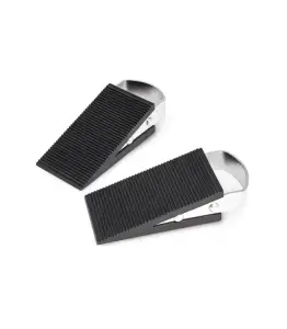 Set de 2 butoirs de porte wedge noir 12cm
